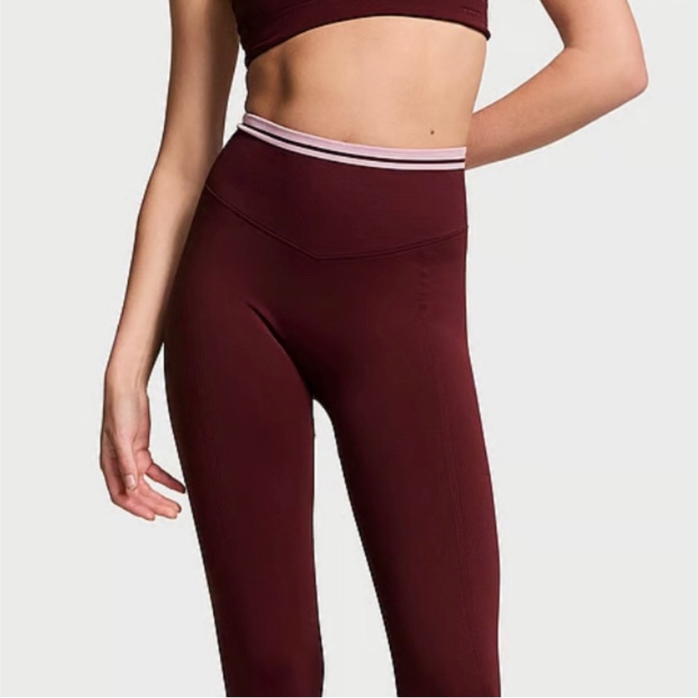 PINK Victoria's Secret Burgundy High-Waist Leggings